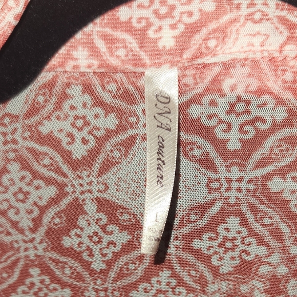 DNA couture Coral Pink Paisley Button-Front Blouse - Picture 5 of 5